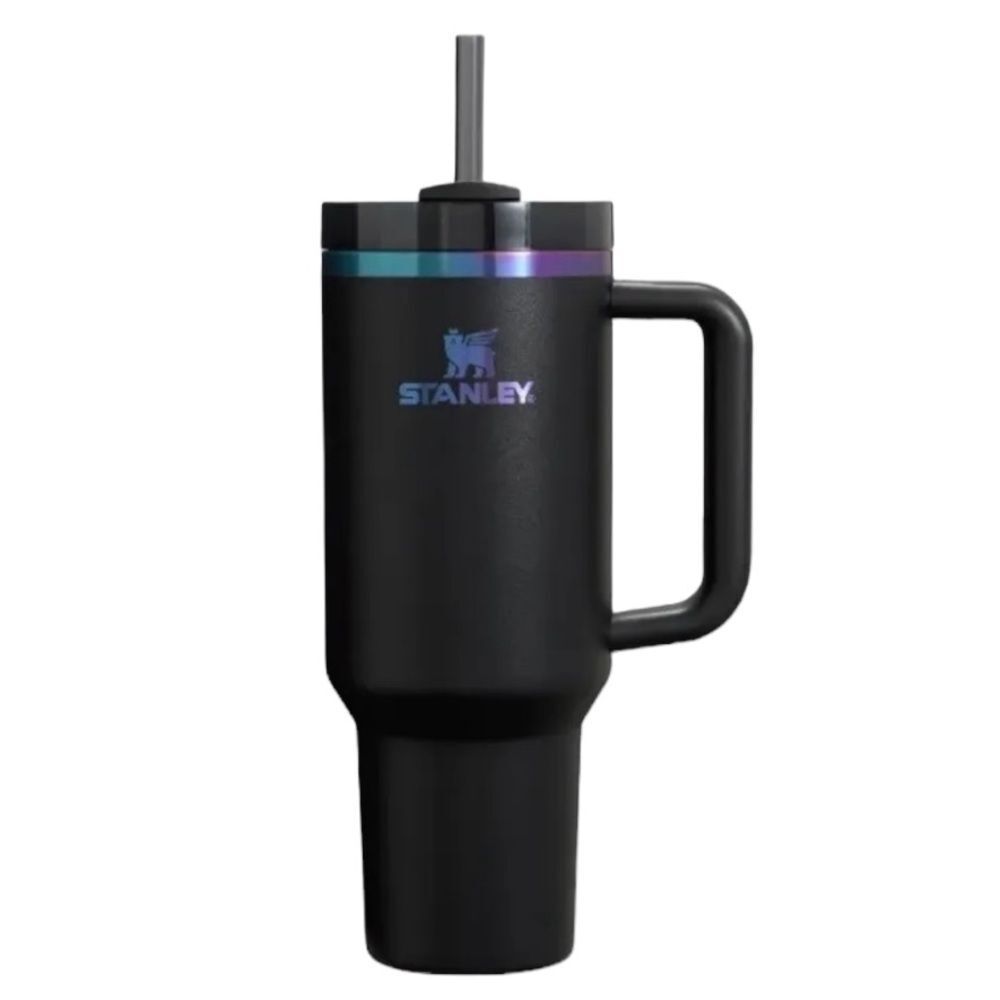 Stanley 40 oz. Quencher H2.0 FlowState Tumbler Black Chroma Water Cup Bottle NEW